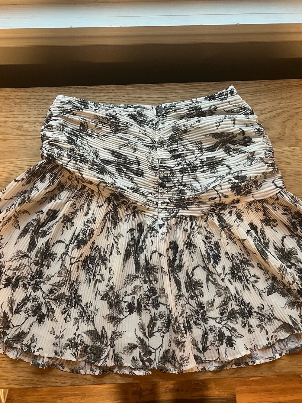 Express Black and White Floral Skater Skirt